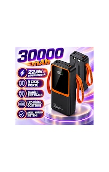 30000 Mah 22.5w Hızlı Şarj Powerbank Dijital Göstergeli Dahili Kablolu Çoklu Çıkışlı Taşınabilir Şarj Cihazı-re-ck011 Diğer 30000 Mah 22.5w Hızlı Şarj Powerbank Dijital Göstergeli Dahili Kablolu Çoklu Çıkışlı Taşınabilir Şarj Cihazı-re-ck011 Diğer