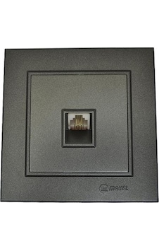 Makel Karea Nümeris Telefon Prizi + Çerçeve Füme Makel Karea Nümeris Telefon Prizi + Çerçeve Füme