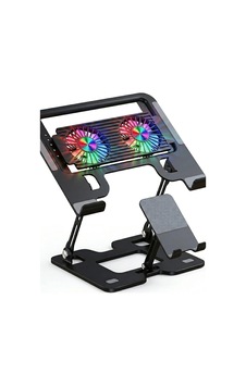 Çift Fanlı Rgb Işıklı Ayarlanabilir Katlanabilir Laptop Standı Ve Soğutucu Ergonomik Alüminyum Notebook Standı Çift Fanlı Rgb Işıklı Ayarlanabilir Katlanabilir Laptop Standı Ve Soğutucu Ergonomik Alüminyum Notebook Standı