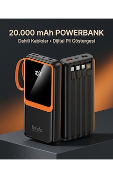 Tek 1. Çoklu Çıkışlı 20000 Mah Powerbank Entegre Kablolu Dijital Ekranlı Taşınabilir Şarj Cihazı Najmaddin Tek 1. Çoklu Çıkışlı 20000 Mah Powerbank Entegre Kablolu Dijital Ekranlı Taşınabilir Şarj Cihazı Najmaddin