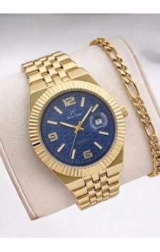 Erkek Takvimli Gold Kol Saati 5 Renk Seçenekli Çelik Kordon Quartz Mekanizmalı Lüks Erkek Saat + Bileklik Hediyeli Lacivert Erkek Takvimli Gold Kol Saati 5 Renk Seçenekli Çelik Kordon Quartz Mekanizmalı Lüks Erkek Saat + Bileklik Hediyeli Lacivert