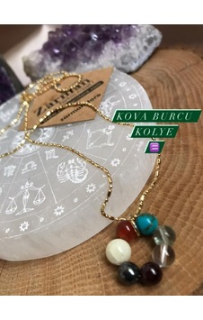 Sertifikalı Kova Burcu Doğal Taş Kolye Gümüş