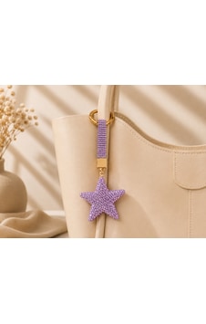 Mor Yıldız Taşlı Luxury Çanta Charmı Mor Kristal Bag Charm Mor Yıldız Taşlı Luxury Çanta Charmı Mor Kristal Bag Charm
