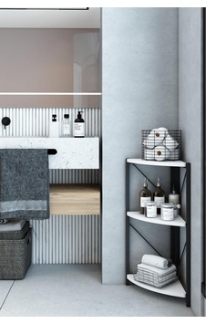 3 Raflı Metal Köşe Banyo Rafı Dekoratif Aksesuar Rafı Beyaz 3 Raflı Metal Köşe Banyo Rafı Dekoratif Aksesuar Rafı Beyaz