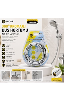 Tudor Tdr-215 Metal Duş Hortumu 150 Cm - 360 Derece Dönebilen Bağlantı Tudor Tdr-215 Metal Duş Hortumu 150 Cm - 360 Derece Dönebilen Bağlantı