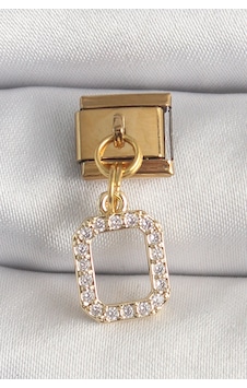 316l Çelik Gold Renk Sallantı Kare Zirkon Taşlı Nomination Charm 5886 Belirtilmemiş