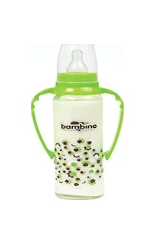 Bambino Kulplu Cam Biberon-Yeşil 125Ml Bambino Kulplu Cam Biberon-Yeşil 125Ml