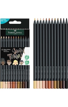 Faber-castell Black Edition Boya Kalemi 12 Li Skin Tones, Siyah L