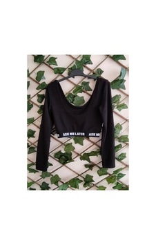 Çınar Boutique Beli Lastikli Crop Siyah Siyah