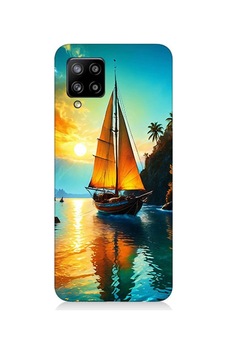 Samsung Galaxy A42 5g Uyumlu Gün Batımında Yelkenli Tekne Desenli Silikon Kılıf Çok Renkli Samsung Galaxy A42 5g Uyumlu Gün Batımında Yelkenli Tekne Desenli Silikon Kılıf Çok Renkli