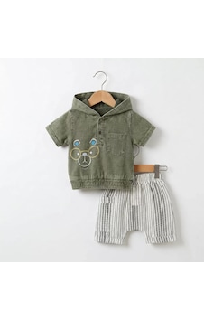 Veraura Lifestyle 6/24 Ay Kapşonlu Müslin Kumaş Bebek Takımı Yeşil Veraura Lifestyle 6/24 Ay Kapşonlu Müslin Kumaş Bebek Takımı Yeşil
