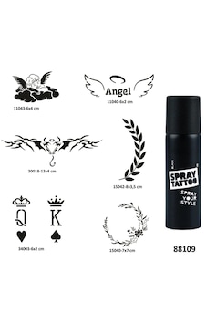 Melek Çiçek Spray Tattoo Geçici Dövme Yapma Seti Sprey Dövme Kiti Melek Çiçek Spray Tattoo Geçici Dövme Yapma Seti Sprey Dövme Kiti