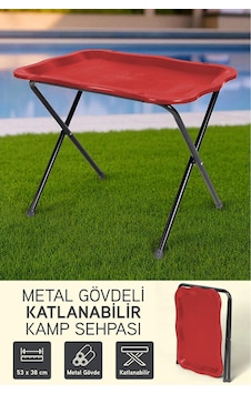 İronika Metal Gövdeli Portatif Katlanabilir Kamp Piknik Balkon Sehpası Masası Kırmızı Kırmızı İronika Metal Gövdeli Portatif Katlanabilir Kamp Piknik Balkon Sehpası Masası Kırmızı Kırmızı