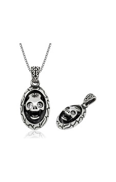 925 Ayar Oksit Kaplama Gümüş Kuru Kafa Skull Erkek Kolye Renkli 925 Ayar Oksit Kaplama Gümüş Kuru Kafa Skull Erkek Kolye Renkli