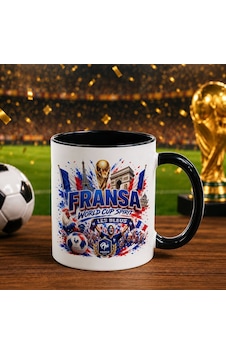 Bk Gift Fransa Taraftar Temalı Dünya Futbol Kupası Tasarımlı Siyah Kupa Bardak Beyaz Bk Gift Fransa Taraftar Temalı Dünya Futbol Kupası Tasarımlı Siyah Kupa Bardak Beyaz