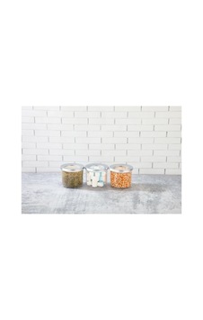 Yuvarlak Lüks Saklama Kabı, Krom Kapak, 3 Adet X 400 Ml 0
