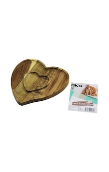 İbico İ22-274 Akasya Kalp Model 2 Bölmeli Ahşap Bambu Servis Sunum Tepsisi & Tahtası 20x19.5x1.5cm İbico İ22-274 Akasya Kalp Model 2 Bölmeli Ahşap Bambu Servis Sunum Tepsisi & Tahtası 20x19.5x1.5cm