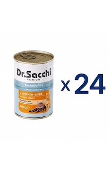 Dr. Sacchi Delicious Tavuklu Ve Ciğerli Yetişkin Kedi Konservesi 400 G 24 Adet Dr. Sacchi Delicious Tavuklu Ve Ciğerli Yetişkin Kedi Konservesi 400 G 24 Adet