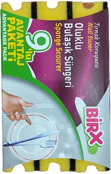 Birx Oluklu Bulaşık Süngeri 9'lu Birx Oluklu Bulaşık Süngeri 9'lu