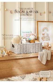 Ocean Home Textile Çocuk Odası Yıkanabilir Gri Pp Rattan Sepet 36 X 26 X 12 Cm Ocean Home Textile Çocuk Odası Yıkanabilir Gri Pp Rattan Sepet 36 X 26 X 12 Cm