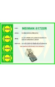 Neıman 61722r-99 Klima Basınç Müşiri Clio 4-megane 3-fluence-scenic 3-dacia Sandero-lodgy 921361722r-921366801r-821366801r Neıman 61722r-99 Klima Basınç Müşiri Clio 4-megane 3-fluence-scenic 3-dacia Sandero-lodgy 921361722r-921366801r-821366801r