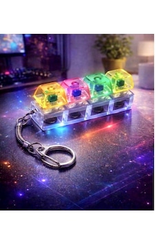 Işıklı Klavye Tuşu Switch Anahtarlık Keyboard Fidget Led Anahtarlık - 1 Adet