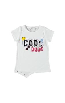 Liay Moda Cool Dude Baskılı Kız Çocuk Tişört Beyaz Liay Moda Cool Dude Baskılı Kız Çocuk Tişört Beyaz