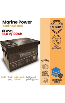 Marine Power 12v 100ah Lityum Lifepo4 Akü
