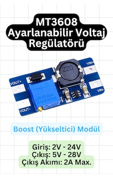 Mt3608 Ayarlanabilir Dc/dc Voltaj Yükseltici - Step-up Boost Converter Mt3608 Ayarlanabilir Dc/dc Voltaj Yükseltici - Step-up Boost Converter