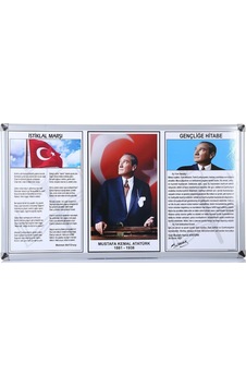 Akyazı Milli Levha 3'Lü Milli Levha 50X90 0250 Metal Çerçeve Akyazı Milli Levha 3'Lü Milli Levha 50X90 0250 Metal Çerçeve
