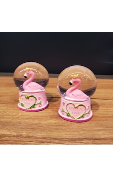 Büro Ev Hediyesi İçin Işıklı Flamingo Tasarım Mini Kar Küresi Büro Ev Hediyesi İçin Işıklı Flamingo Tasarım Mini Kar Küresi