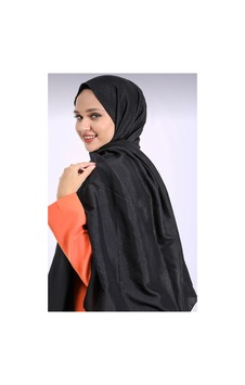 Ardün Hijab İpeksi Vual Şal,ithal Kumaş,yüksek Kalite &italyan Dikiş Siyah - 937766693 Siyah