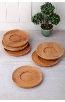 Balsa Bambu Çay Tabağı Yuvarlak, Çay Altlığı, 6 Adet Bambu Balsa Bambu Çay Tabağı Yuvarlak, Çay Altlığı, 6 Adet Bambu