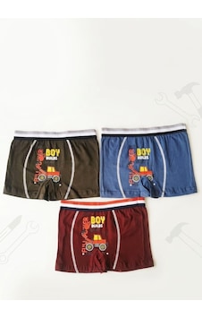 Erkek Çocuk Renkli Pamuklu Boxer 3 ' Lü Paket Karışık Çok Renkli Erkek Çocuk Renkli Pamuklu Boxer 3 ' Lü Paket Karışık Çok Renkli