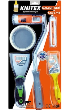 5pcs Boyacı - Nalbur Set Spatula - Kestirme Fırça - Yedek Rulo - Bant - 10cm Fırça 5570