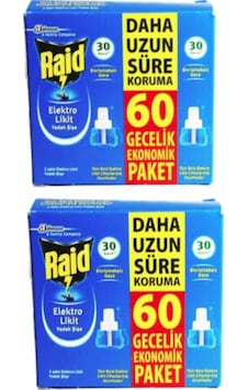 Raid Elektro Likit Sinek Kovucu Yedek Kutu 60 Gece 2'li Raid Elektro Likit Sinek Kovucu Yedek Kutu 60 Gece 2'li