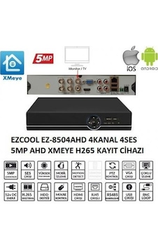 KAYIT CİHAZI EZCOOL EZ-8508AHD 8KANAL 4SES 5MP 1HDD AHD XMEYE
