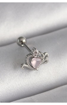 Pembe Mineli Kalp Zirkon Taş Detaylı Tragus Piercing 6mm Çok Renkli 70018693 Pembe Mineli Kalp Zirkon Taş Detaylı Tragus Piercing 6mm Çok Renkli 70018693