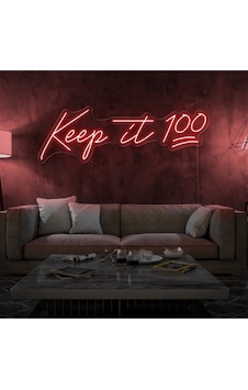 Keep İt 100 Yazılı Neon Tabela Kırmızı Keep İt 100 Yazılı Neon Tabela Kırmızı