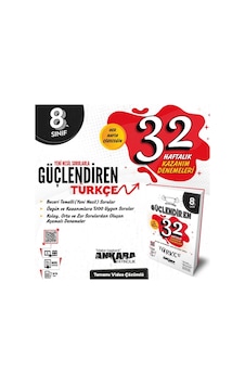 8. Sınıf Güçlendiren Türkçe 32 Haftalık Kazanım Denemesi Yeni Baskı 8. Sınıf Güçlendiren Türkçe 32 Haftalık Kazanım Denemesi Yeni Baskı