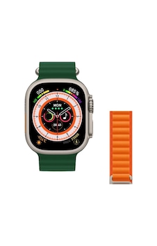 Watch 8 Ultra 49mm Amax Ultra Akıllı Nfc - Gps - Kablosuz Şarj Yeşil Kordonunu Seç