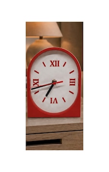 Modern Dekoratif Şık Masa Saati Çift Taraflı Çerçeve Ve Saat Kırmızı Kırmızı Modern Dekoratif Şık Masa Saati Çift Taraflı Çerçeve Ve Saat Kırmızı Kırmızı