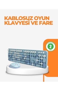 Kablosuz Klavye Mouse Seti 104 Tuşlu Sevimli Tasarım Kablosuz Klavye Mouse Seti 104 Tuşlu Sevimli Tasarım