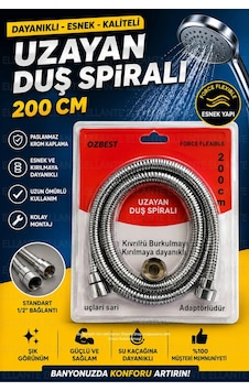 200-220 Cm Uzayan Özel Duş Spirali Banyo Duş Hortumu Dayanıklı Esnek 2 Metre 2m Çok Renkli 200-220 Cm Uzayan Özel Duş Spirali Banyo Duş Hortumu Dayanıklı Esnek 2 Metre 2m Çok Renkli