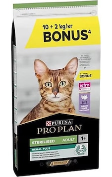 Pro Plan Renal Plus Kısırlaştırılmış Hindi Etli Kedi Maması 12 Kg 10 + 2 Kg Pro Plan Renal Plus Kısırlaştırılmış Hindi Etli Kedi Maması 12 Kg 10 + 2 Kg