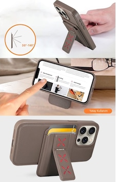 Teleplus Apple Uyumlu iPhone 15 Pro Max Kılıf Magnetic Kartlıklı Standlı Alp Kapak Teleplus Apple Uyumlu iPhone 15 Pro Max Kılıf Magnetic Kartlıklı Standlı Alp Kapak