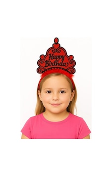 Kırmızı Happy Birthday Prenses Tacı Doğum Günü Taç Aksesuarı Çok Renkli Kırmızı Happy Birthday Prenses Tacı Doğum Günü Taç Aksesuarı Çok Renkli
