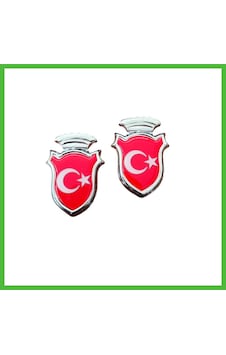 Vaveni Türk Bayraklı Arma Damla Etiket Kırmızı 2'li Arz Vaveni Türk Bayraklı Arma Damla Etiket Kırmızı 2'li Arz