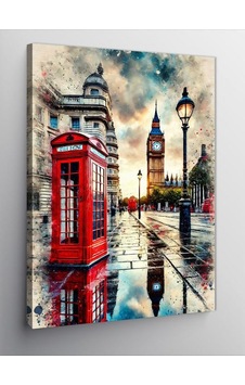 Kanvas Tablo Big Ben Ve Telefon Kulübesi, 50 X 70 Cnvsdkey139158 Kanvas Tablo Big Ben Ve Telefon Kulübesi, 50 X 70 Cnvsdkey139158