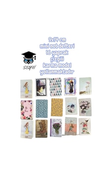 1 Adet 9x14 Cm Mini Not Defteri 16 Yaprak Çizgili Karma Model Yollanmaktadır Çok Renkli